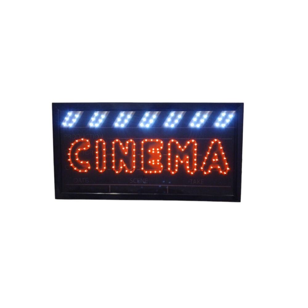 CINEMA LIGHT Sign‎ 19" FLaSHing LED Hang Wall Home Movie Theatre WORKS Electric